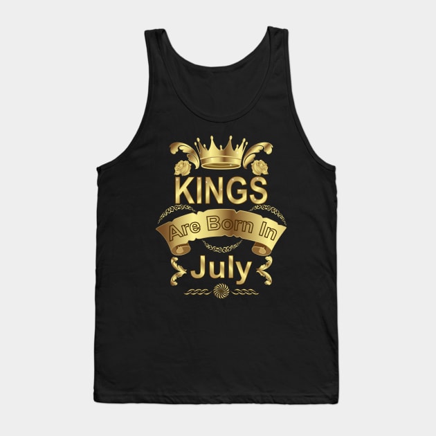 Kings Are Born In July Tank Top by Designoholic